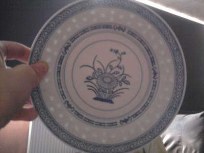 front of plate