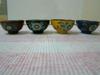 Oriental Cloisonne Cups with silver interior