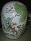 front of vase showing painting
