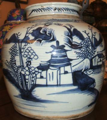 Antique Blue and White Chinese Ginger Jar